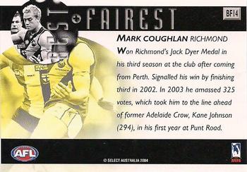 2004 Select Ovation - Best & Fairest #BF14 Mark Coughlan Back